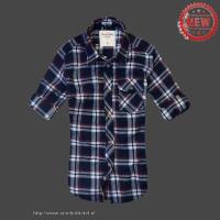 dames abercrombie fitch plaid lang overhemd koningsblauw wit Outlet Almere mxlqn320